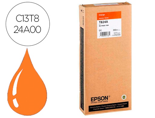 [C13T824A00] INK-JET EPSON GF SURECOLOR SERIE SC-P NARANJA ULTRACHROME HDX/HD 350ML