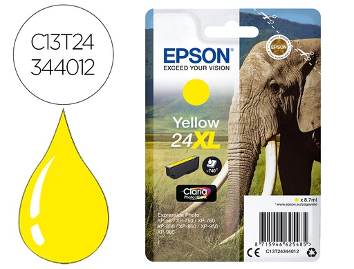 [C13T24344012] INK-JET EPSON CLARIA PHOTO HD INK AMARILLO 24XL