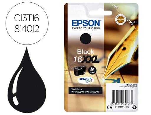 [C13T16814012] INK-JET EPSON NEGRO 16XXL WORKFORCE 2660DWF