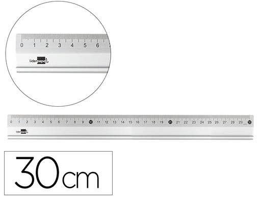 [RG18] REGLA LIDERPAPEL 30 CM ALUMINIO COLOR METALICO