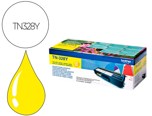 [TN328Y] TONER BROTHER LASER TN328Y AMARILLO ALTA CAPACIDAD 6000 PAGINAS