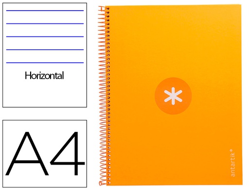 [KB31] CUADERNO ESPIRAL LIDERPAPEL A4 MICRO ANTARTIK TAPA FORRADA80H 90 GR HORIZONTAL 1 BANDA 4 TALADROS COLOR MOSTAZA