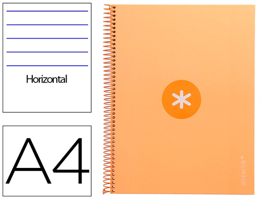 [KB30] CUADERNO ESPIRAL LIDERPAPEL A4 MICRO ANTARTIK TAPA FORRADA80H 90 GR HORIZONTAL 1 BANDA 4 TALADROS COLOR AMARILLO CLAR