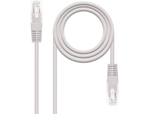 [10.20.0101] CABLE RED NANOCABLE LATIGUILLO RJ45 CATEGORIA 5E UTP AWG24 COLOR GRIS LONGITUD 1 M
