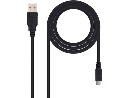 [10.01.0500] CABLE USB NANOCABLE 2.0 TIPO A/M-MICRO USB B/M COLOR NEGRO LONGITUD 0,8 M