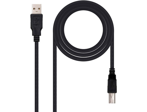 [10.01.0103-BK] CABLE USB NANOCABLE 2.0 IMPRESORA TIPO A/M-B/M COLOR NEGRO LONGITUD 1.8 M