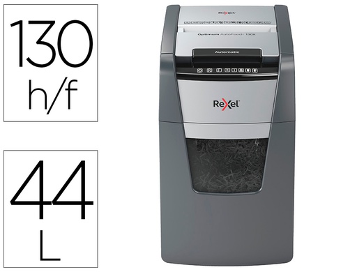 [2020130XEU] DESTRUCTORA DE DOCUMENTOS REXEL OPTIMUM AUTO+ 130X EU CAPACIDAD 130 HOJAS PARTICULAS DESTRUYE GRAPAS