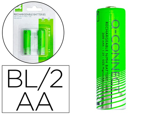 [KF15165] PILA Q-CONNECT ALCALINA AA RECARGABLE BLISTER DE 2 UNIDADES