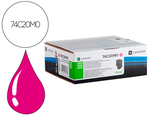 [74C20M0] TONER LEXMARK LASER 74C20M0 CX725DE / CS720DE / CS725DE MAGENTA 3000 PAGINAS