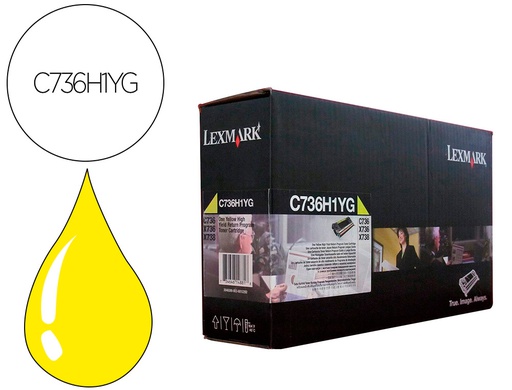 [C736H1YG] TONER LASER LEXMARK C736H1YG AMARILLO 10000 PAGINAS
