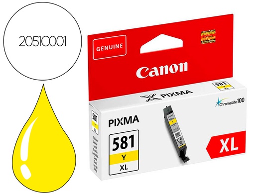 [2051C001] INK-JET CANON PIXMA CLI-581XL AMARILLO