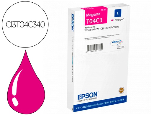 [C13T04C34N] INK-JET EPSON T04C3 MAGENTA 1700 PAGINAS