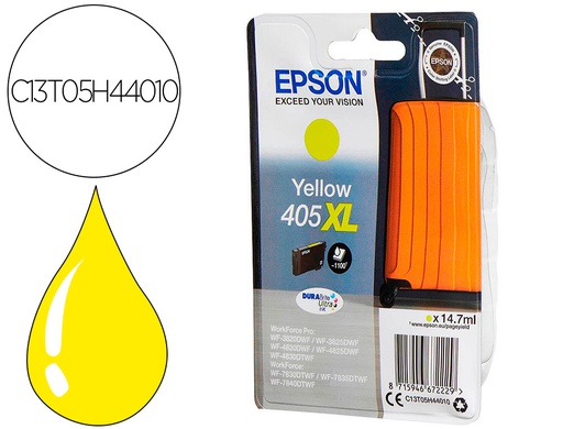 [C13T05H44010] INK-JET EPSON 405 XL WF-3820DWF / WF-4820DWF / WF-7830DTWF / WF-7840DTWF ALTA CAPACIDAD AMARILLO