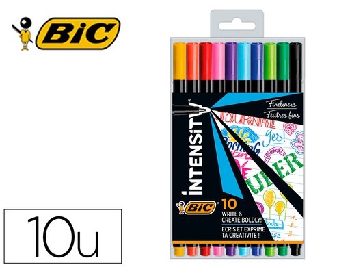 [CEL1011727] ROTULADOR BIC INTENSITY FINE PUNTA DE FIBRA 0,4 MM BLISTER DE 10 UNIDADES COLORES SURTIDOS