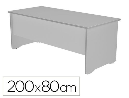 [2004AN02V24] MESA DE OFICINA ROCADA WORK 2004AB02 ALUMINIO/GRIS 200X80 CM