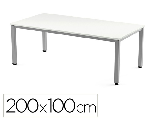 [2005AD04] MESA DE OFICINA ROCADA EXECUTIVE 2005AD04 ALUMINIO/BLANCO 200X100 CM