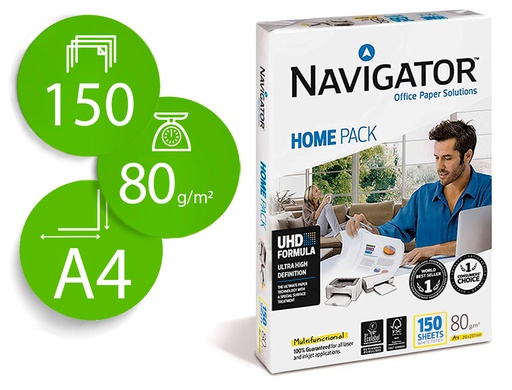 [NAV-80-A4-150] PAPEL FOTOCOPIADORA NAVIGATOR DIN A4 80 GRAMOS PAQUETE DE 150 HOJAS