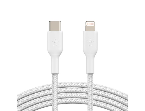 [CAA004BT1MWH] CABLE TRENZADO BELKIN CAA004BT1MWH USB-C A LIGHTNING BOOST CHARGE LARGO 1 M COLOR BLANCO