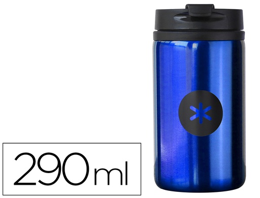 [4880AZUL] VASO ANTARTIK ACERO INOXIDABLE CON TAPA DOSIFICADOR DE SEGURIDAD Y BASE ACOLCHADA 290 ML COLOR